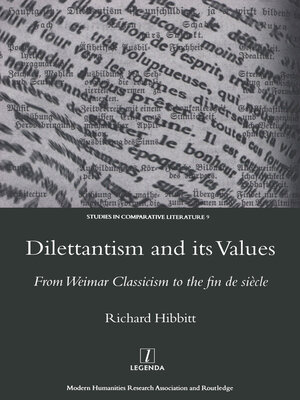 cover image of Dilettantism and Its Values